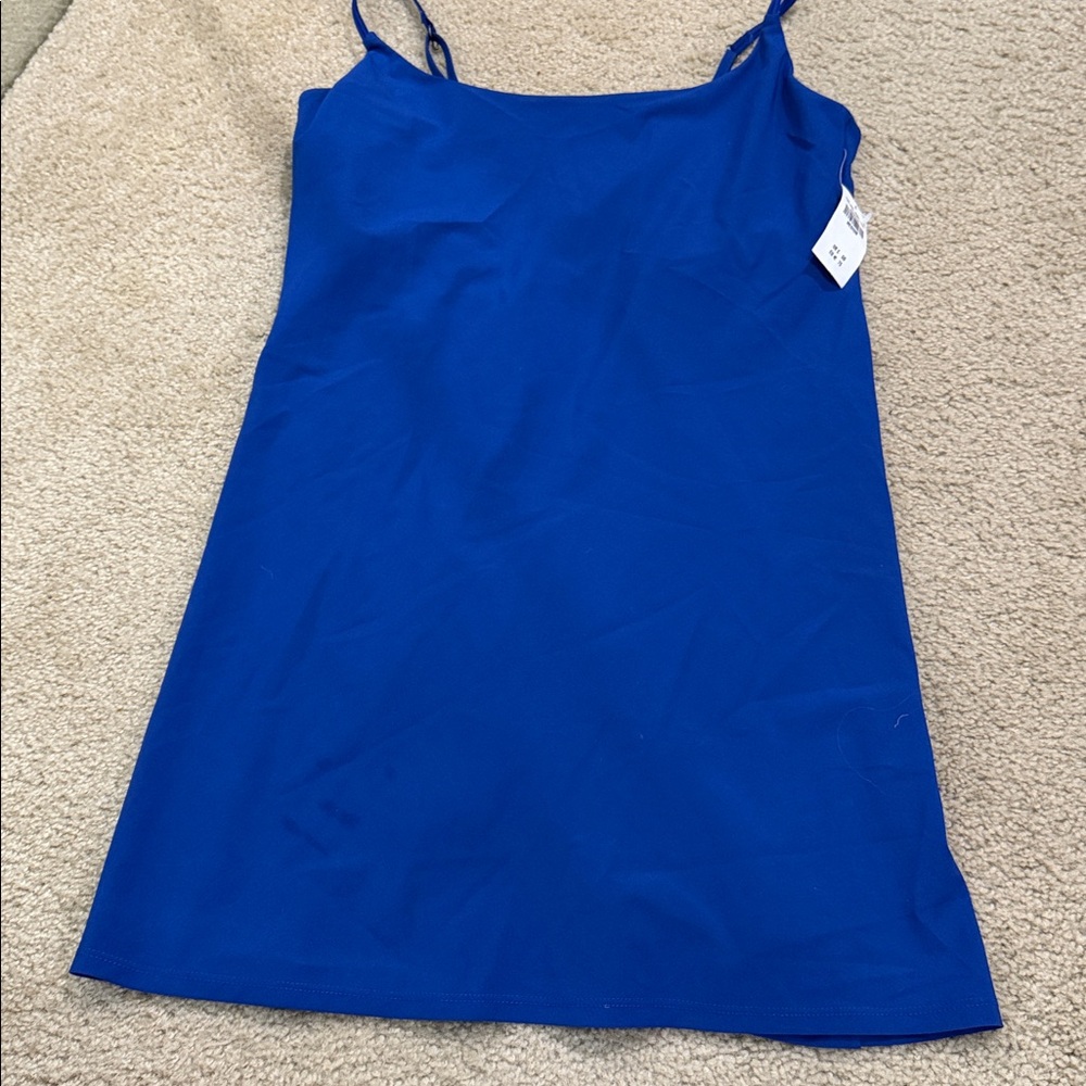 Blue Spaghetti Strap Slip Tennis Dress